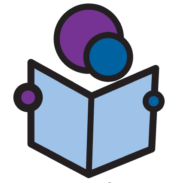 A blue and purple book with an image of the same