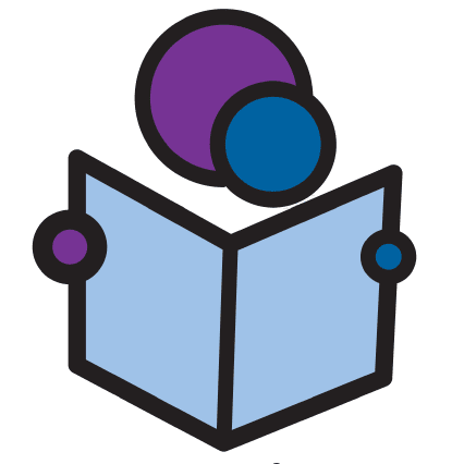 A blue and purple book with an image of the same